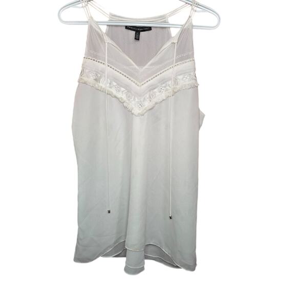 White House Black Market Tops - White House Black Market Chiffon Fringe Dressy Professional Tank Top